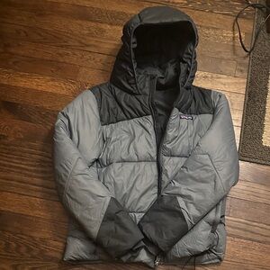 Patagonia Kids Gray and Black Puffer Jacket